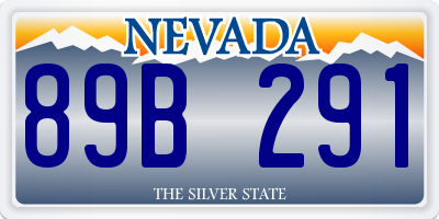 NV license plate 89B291