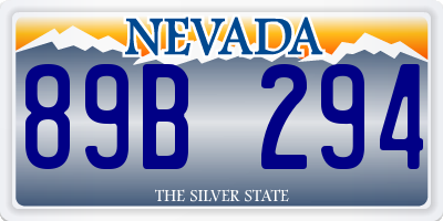 NV license plate 89B294