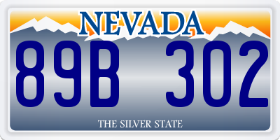 NV license plate 89B302