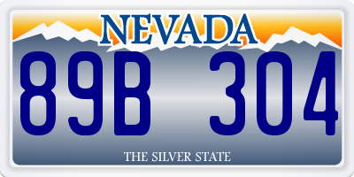 NV license plate 89B304