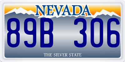 NV license plate 89B306