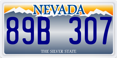 NV license plate 89B307