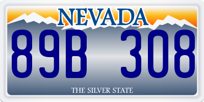 NV license plate 89B308