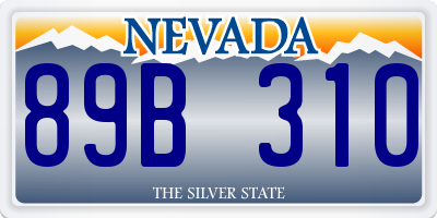 NV license plate 89B310