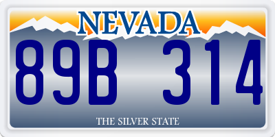 NV license plate 89B314