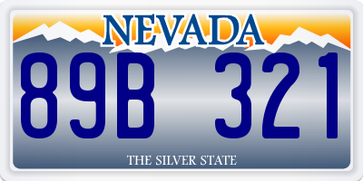 NV license plate 89B321