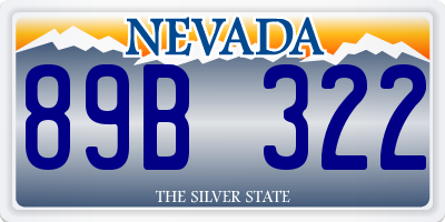 NV license plate 89B322