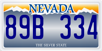 NV license plate 89B334