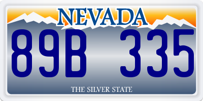 NV license plate 89B335