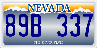 NV license plate 89B337