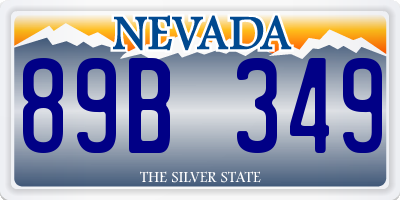 NV license plate 89B349