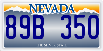 NV license plate 89B350