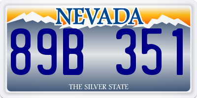 NV license plate 89B351