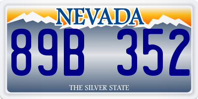 NV license plate 89B352