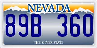 NV license plate 89B360