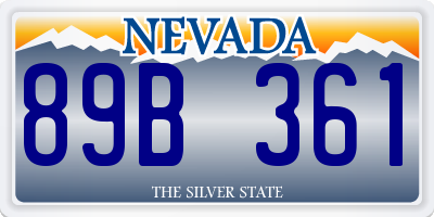 NV license plate 89B361