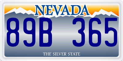 NV license plate 89B365