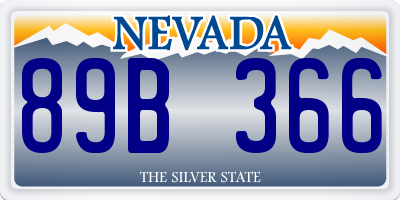 NV license plate 89B366