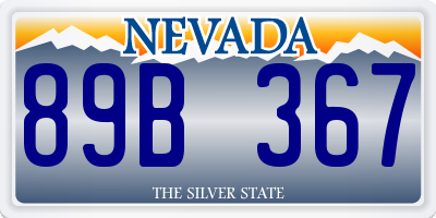 NV license plate 89B367