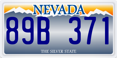 NV license plate 89B371
