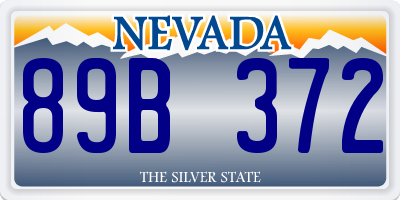 NV license plate 89B372