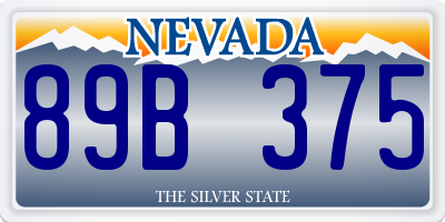 NV license plate 89B375