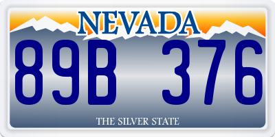 NV license plate 89B376
