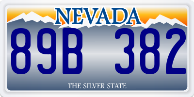 NV license plate 89B382