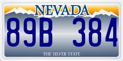 NV license plate 89B384