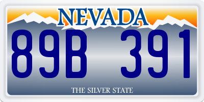 NV license plate 89B391