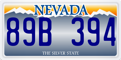 NV license plate 89B394