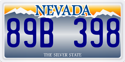 NV license plate 89B398