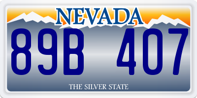 NV license plate 89B407