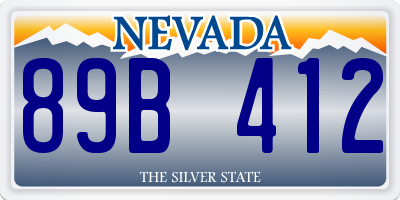 NV license plate 89B412