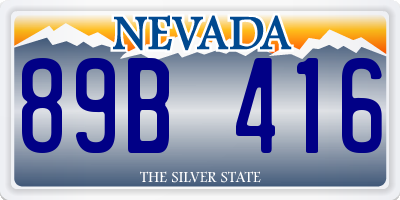 NV license plate 89B416