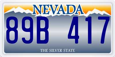 NV license plate 89B417