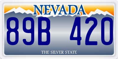 NV license plate 89B420