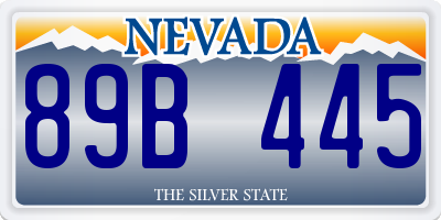 NV license plate 89B445