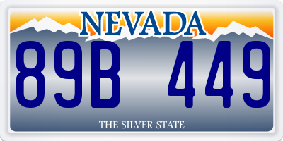 NV license plate 89B449