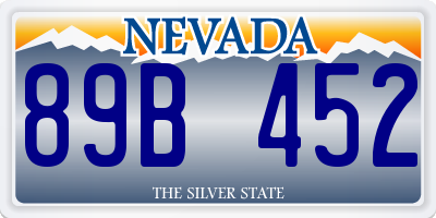 NV license plate 89B452