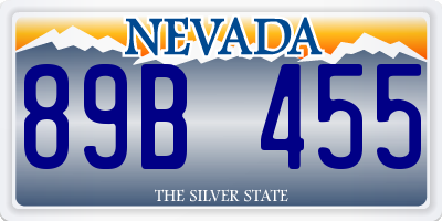 NV license plate 89B455