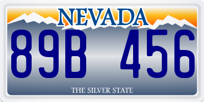 NV license plate 89B456