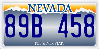 NV license plate 89B458