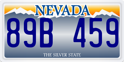 NV license plate 89B459