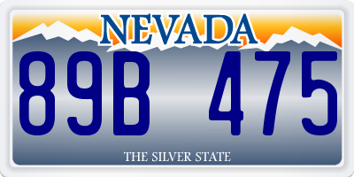 NV license plate 89B475