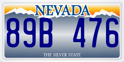 NV license plate 89B476