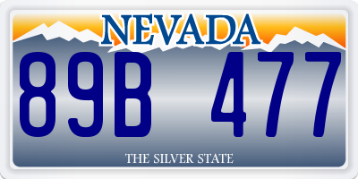 NV license plate 89B477
