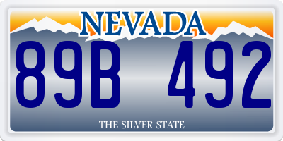 NV license plate 89B492