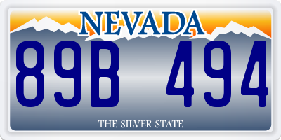 NV license plate 89B494