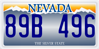 NV license plate 89B496